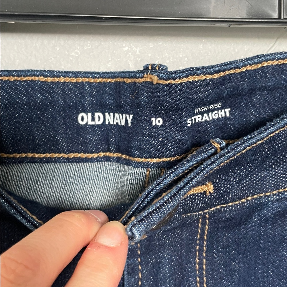 Old Navy W’s size 10 dark wash high rise straight denim jeans normcore capsule - Picture 4 of 7